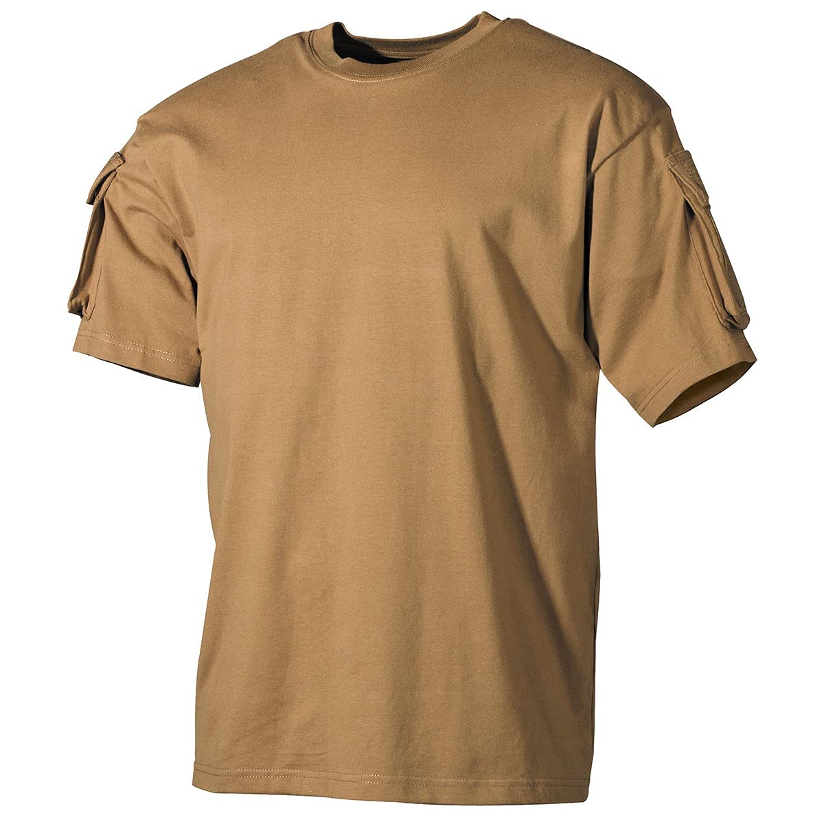 Mfh Men's Coyote Us Short Sleeved T-Shirt With Sleeve Pockets Size L