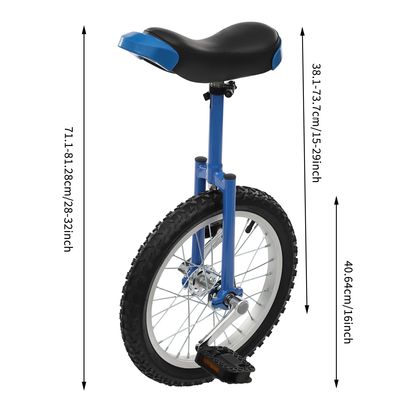 fvscgjmwp Outdoor Wheeled Unicycle, Height Adjustable Unicycle, Unicycle, with Alloy Edges