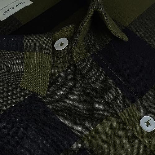 Image of GHPC Cottswool Winter Wear Woolen Big /Buffalo Checks Full Sleeves Regular Fit Formal Shirt for Men