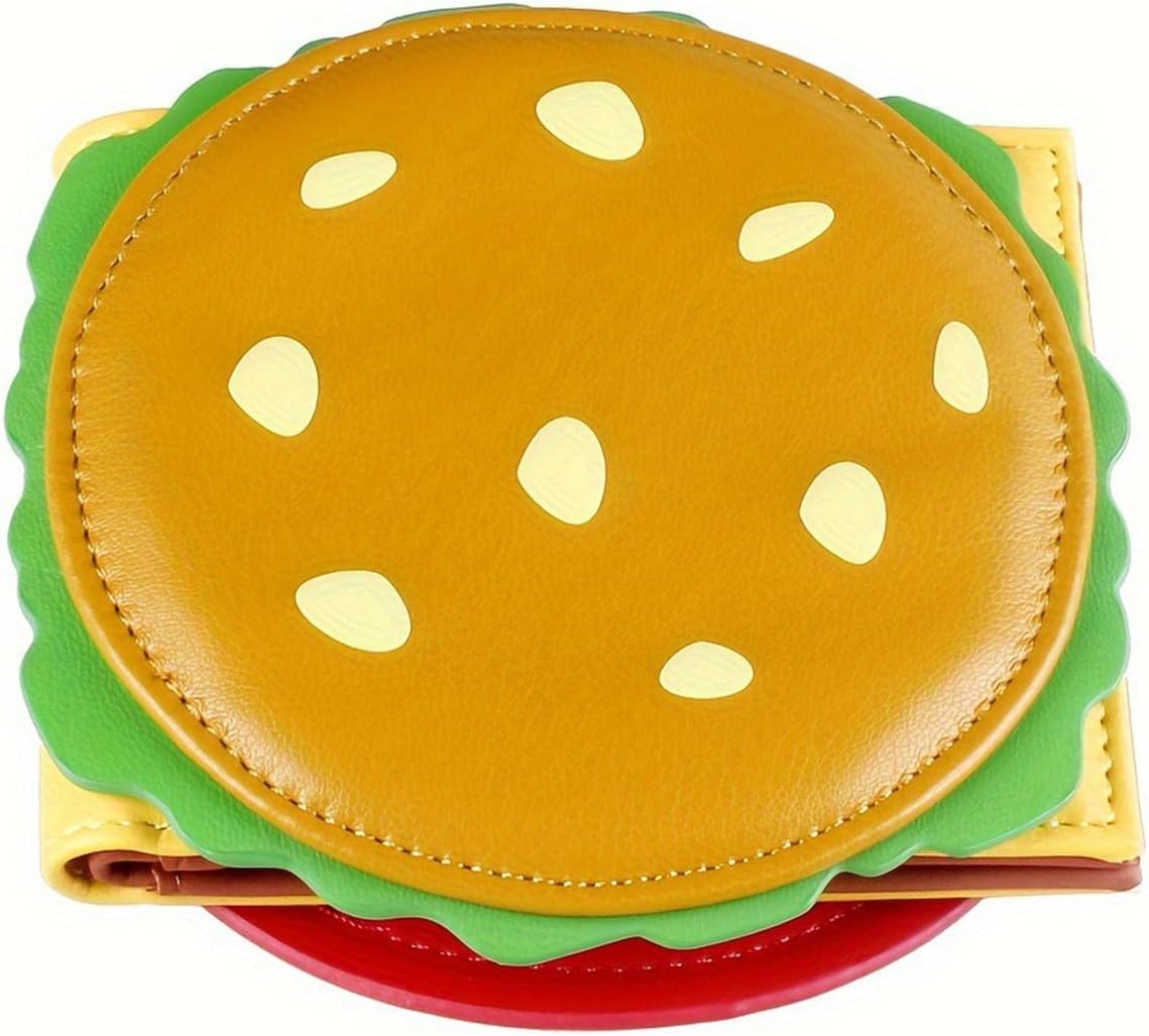 Cute Small Hamburger Wallet Bag, Funny Small Cheeseburger Wallet, PU Leather Wallet Coin Purse