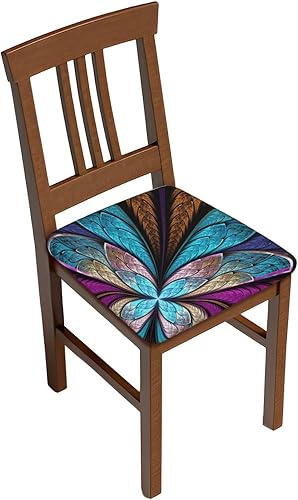 Fundas de cojín para sillas de comedor, extraíbles y lavables, fundas reutilizables para sillas de cocina, para comedor, juego de 4 fundas cuadradas