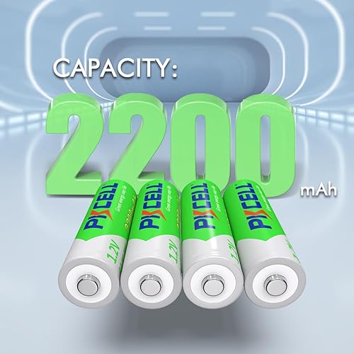 Miniatura 2 de PKCELL Paquete de 10 baterías recargables AA de 2200 mAh, pilas alcalinas de alto rendimiento 2200 mAh