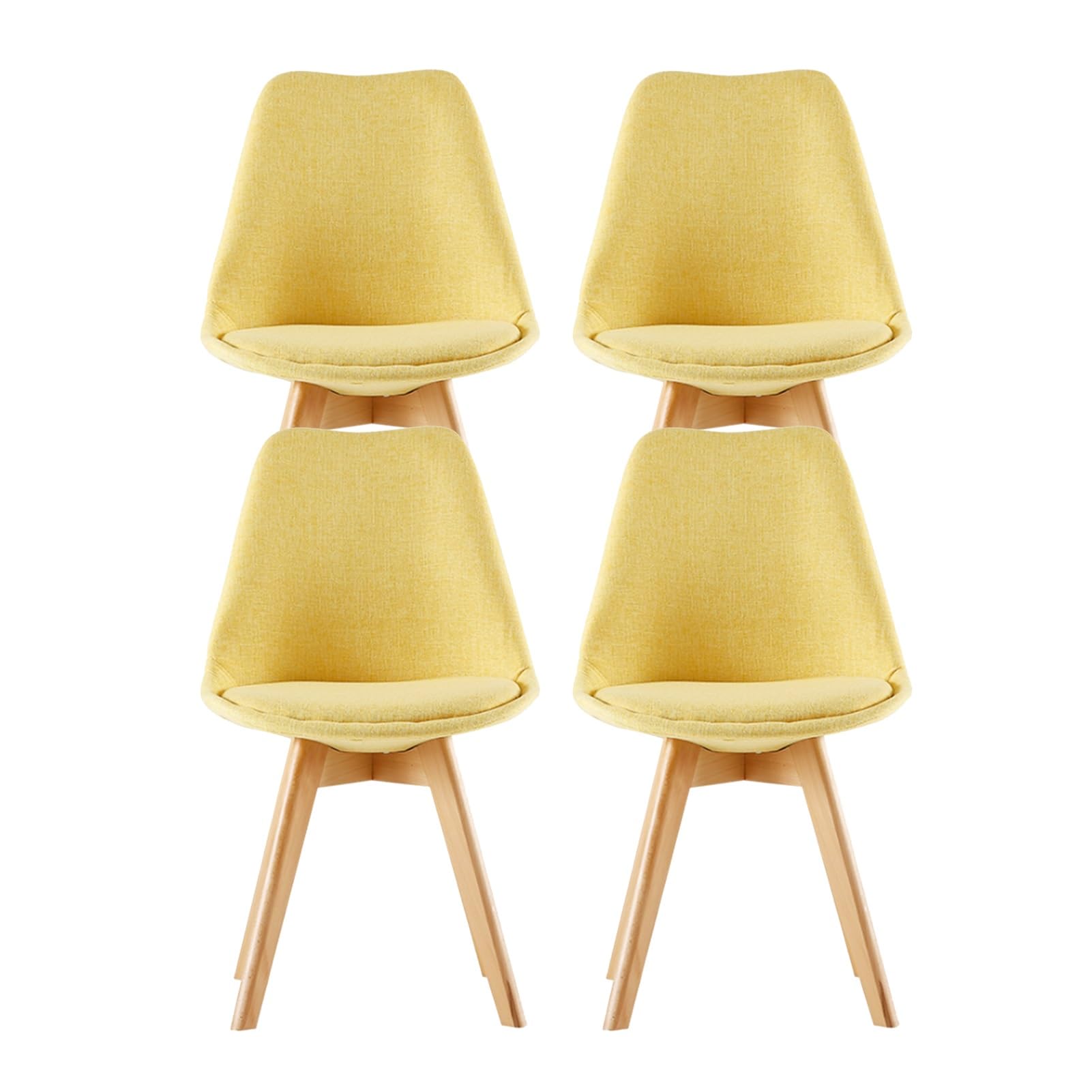 SJIALEN Kitchen Dining Chair,Backrest Leisure Chairs for Dining Bedroom Living Room Balcony Office Computer Chair Set of 4 Kitchen Chair (Color : Yellow)