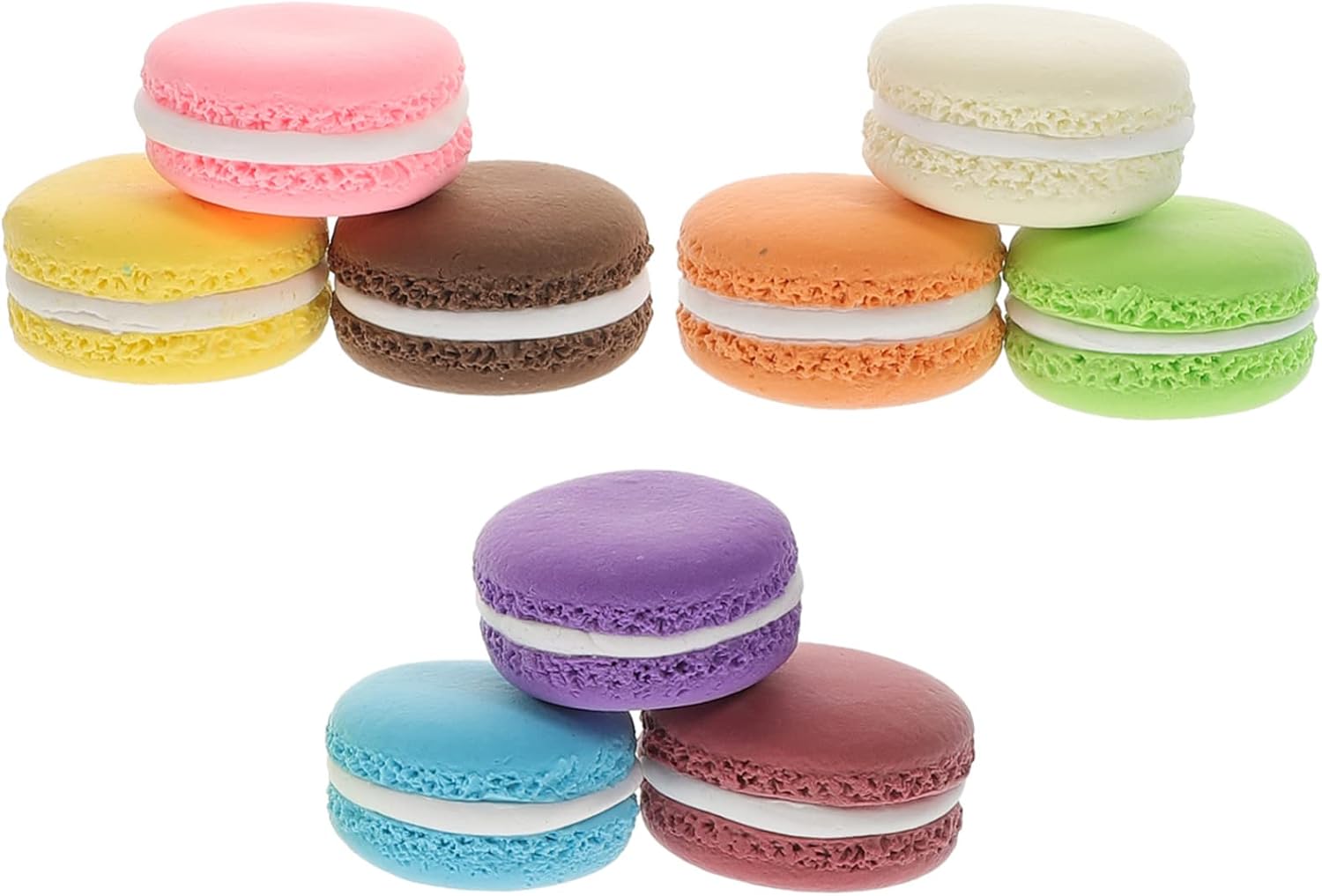 9Pcs Realistic Macaron Dessert Model Artificial Cake Prop for Photography High Simulation Faux Food for Tea Play and Creative Development