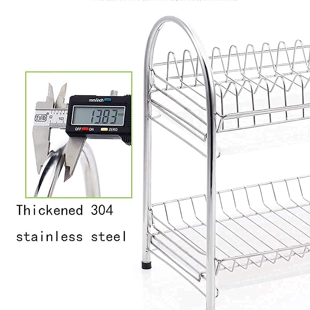 Support de Stockage de Stockage de Cuisine de Support de Plat de vidange de Double Couche d'acier Inoxydable 40 * 22,5 * 42Cm. Égoutter