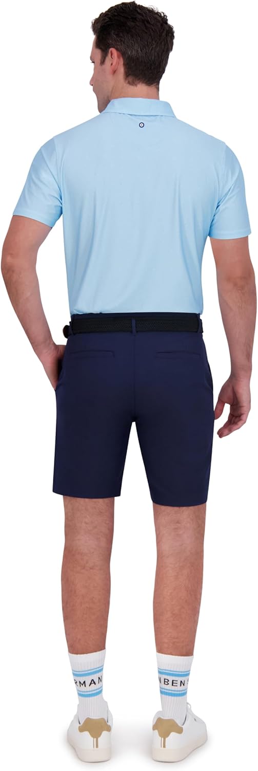Ben Sherman Men's Performance Golf Shirts– Stretch, Extra Soft Fabric, Moisture-Wicking, Odor Resistant, Sky Blue, Medium - Image 4