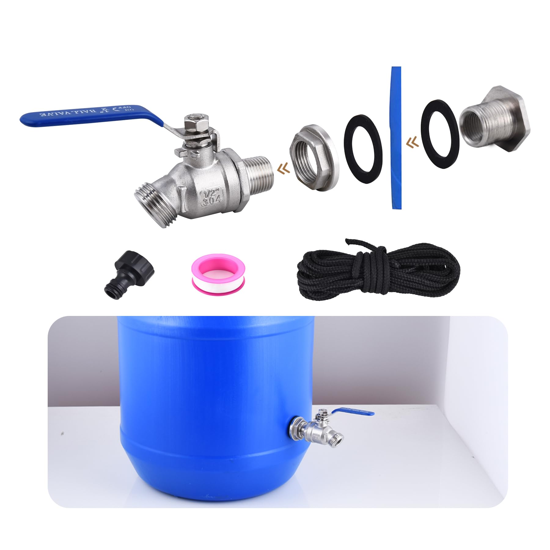 LUOFANT High Flow Rain Barrel Spigot Kit