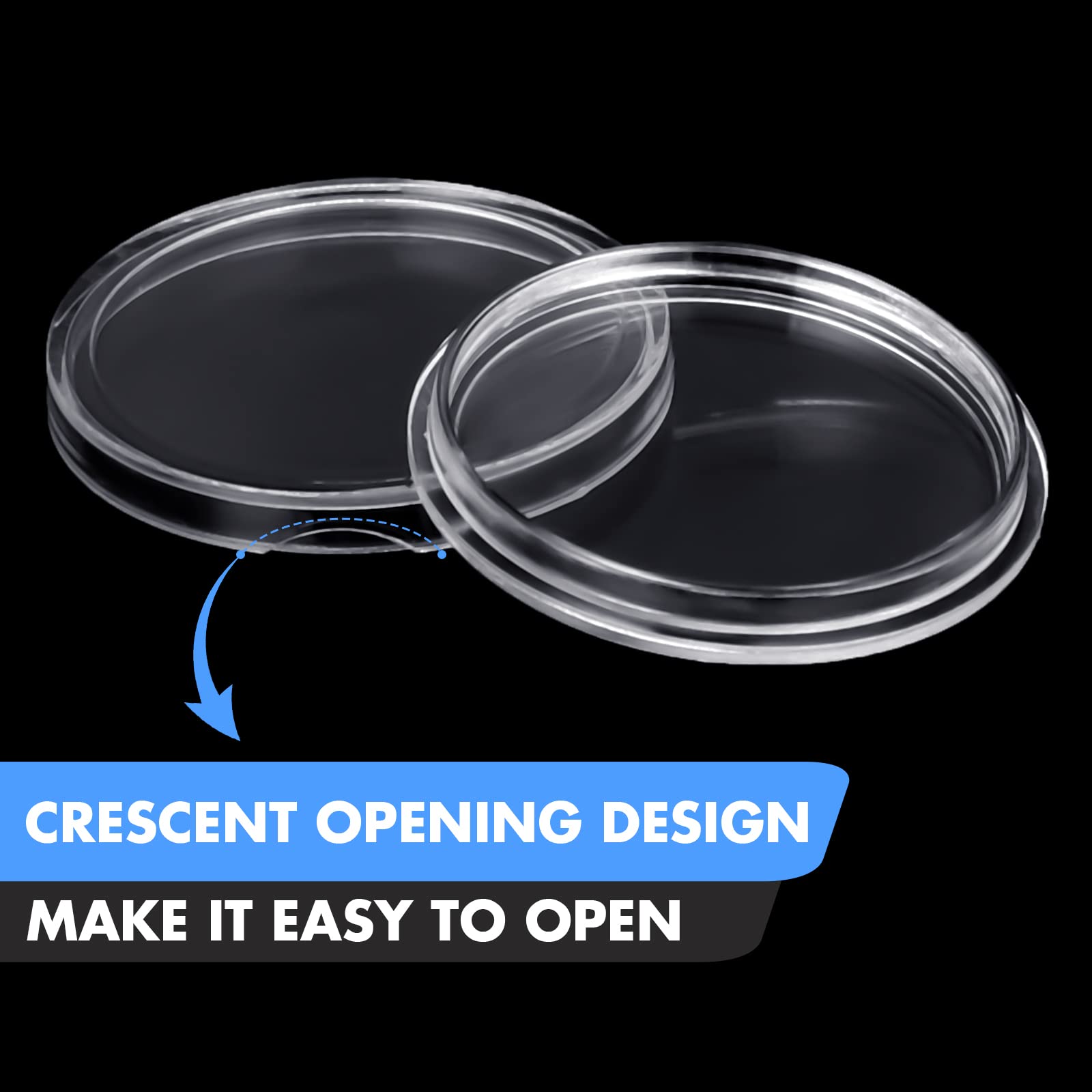 Hicarer 500 unidades de 25 mm para monedas de plástico transparente redondo para suministros de colección de monedas