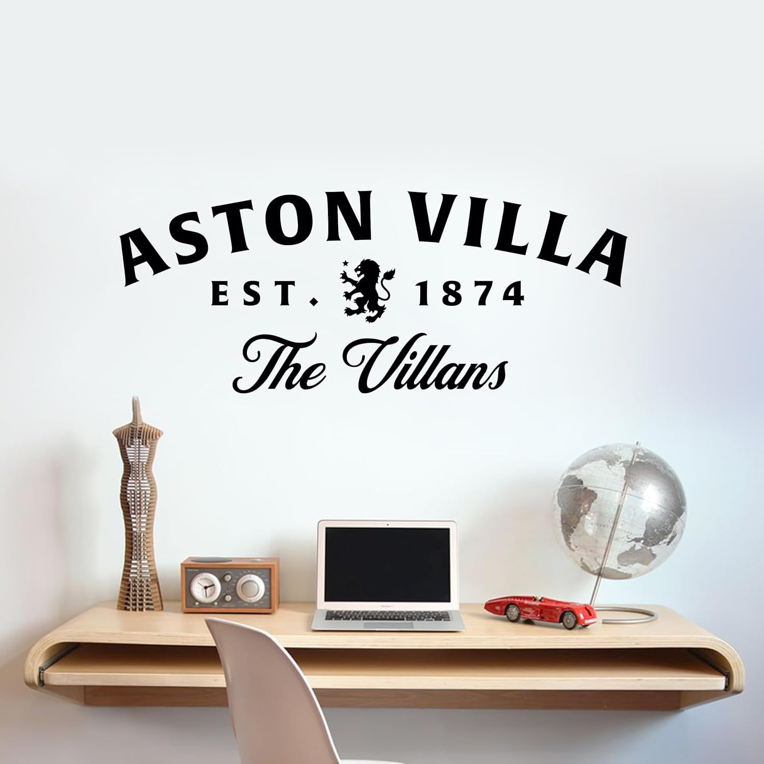 Themed Blue Aston Villa Football Club The Villans Wall Sticker (60Cm Width X 25Cm Height)