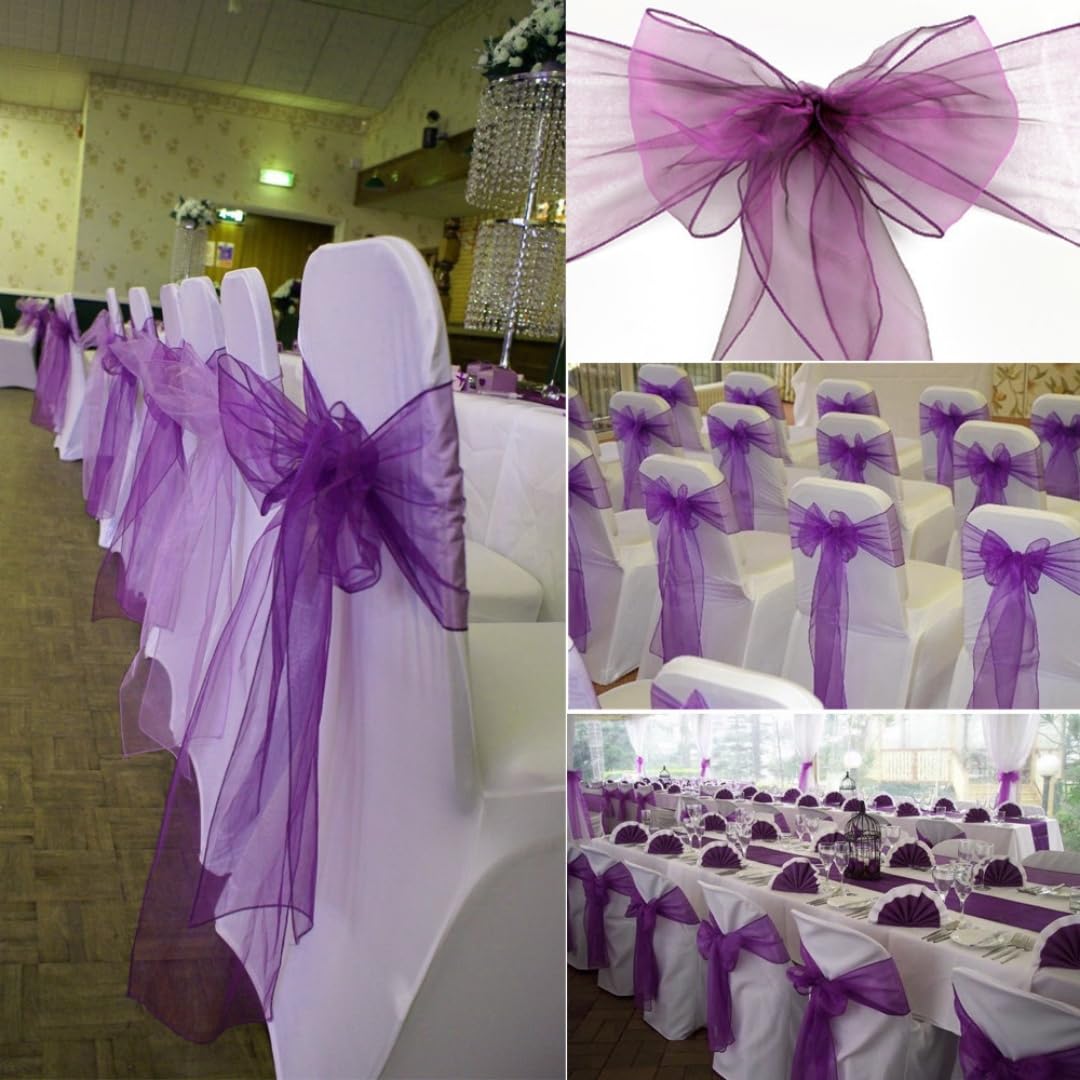 50 Stück Organza Stuhlschärpen Schleifenband transparentes Band 18x275cm Stuhllehne Streamer Sperrkante Krawatten Stuhlschleifen Hochzeit Jahrestag Party Bankett Event Empfang Deko Pfirsich