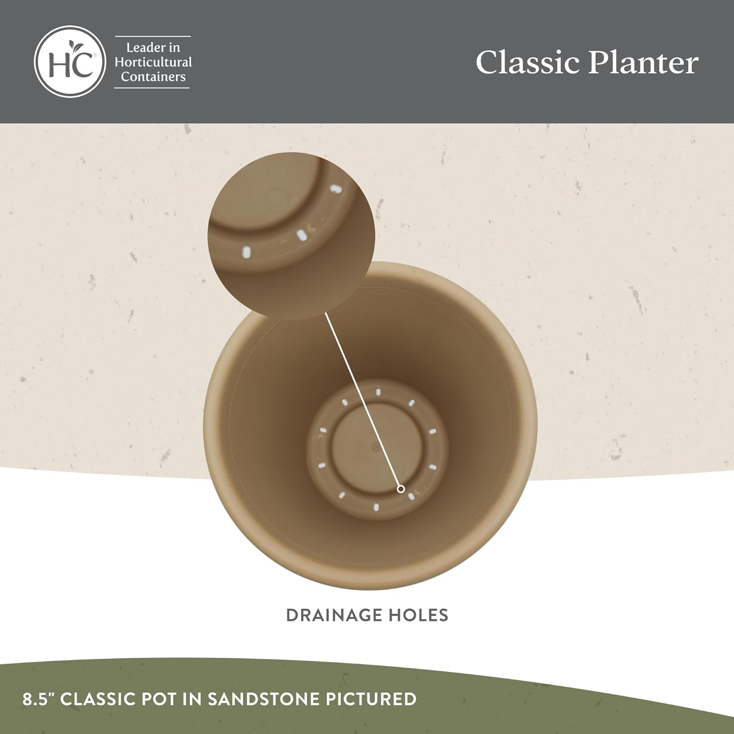 Lote Maceta Cuadrada Y Plato VENEZIA Taupe 40 Cm | Leroy Merlin