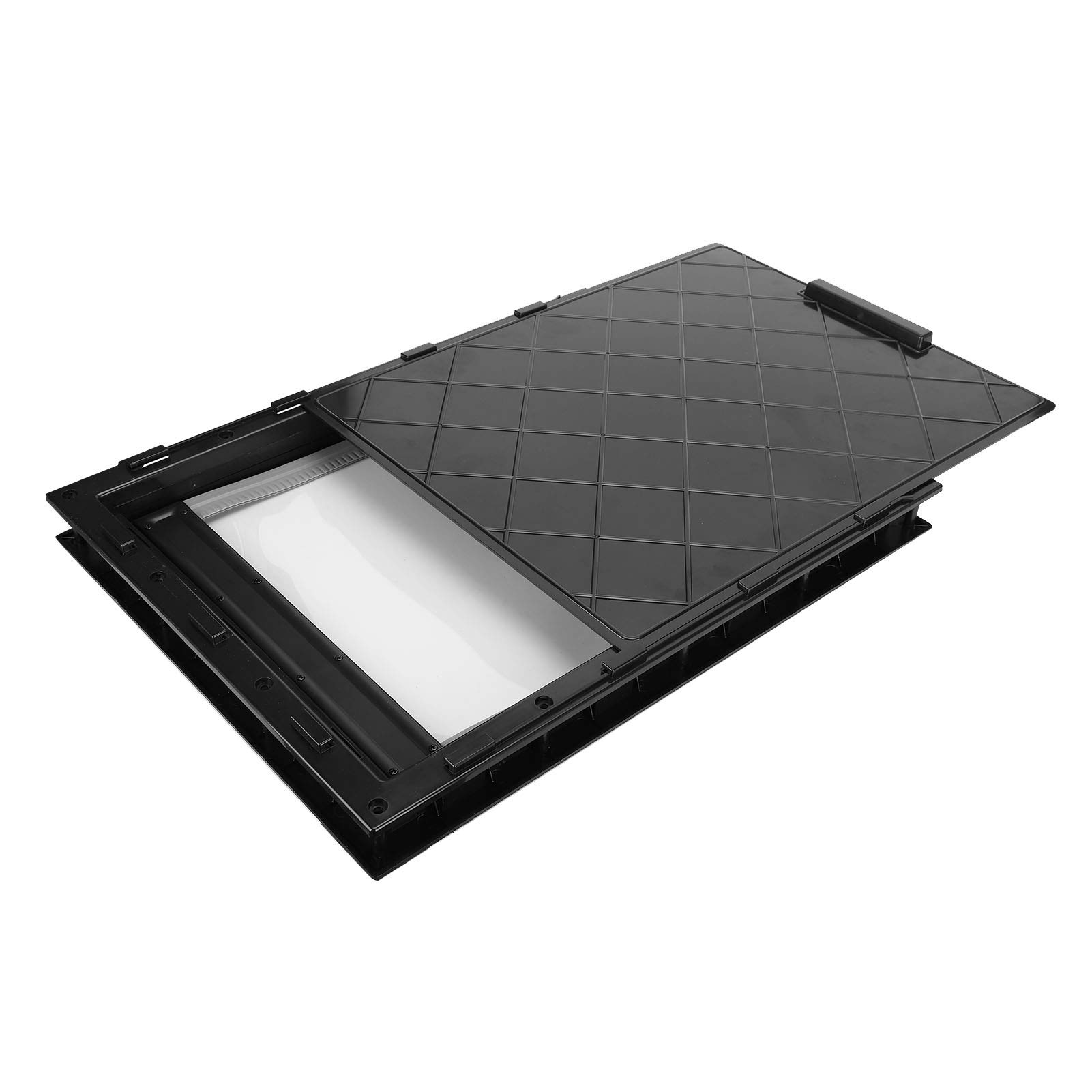 Große Haustiertür, große mittelgroße abnehmbare Einbautür für Innen- und Außentüren, einfache Installation Einbau-Magnet für Hundetüren(Schwarz)