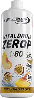 Best Body Nutrition Vital Drink ZEROP® - Peach Passion Fruit, Sugar-Free Beverage Concentrate, 1:80 Makes 80 Litres of Ready-To-Drink, 1000 ml