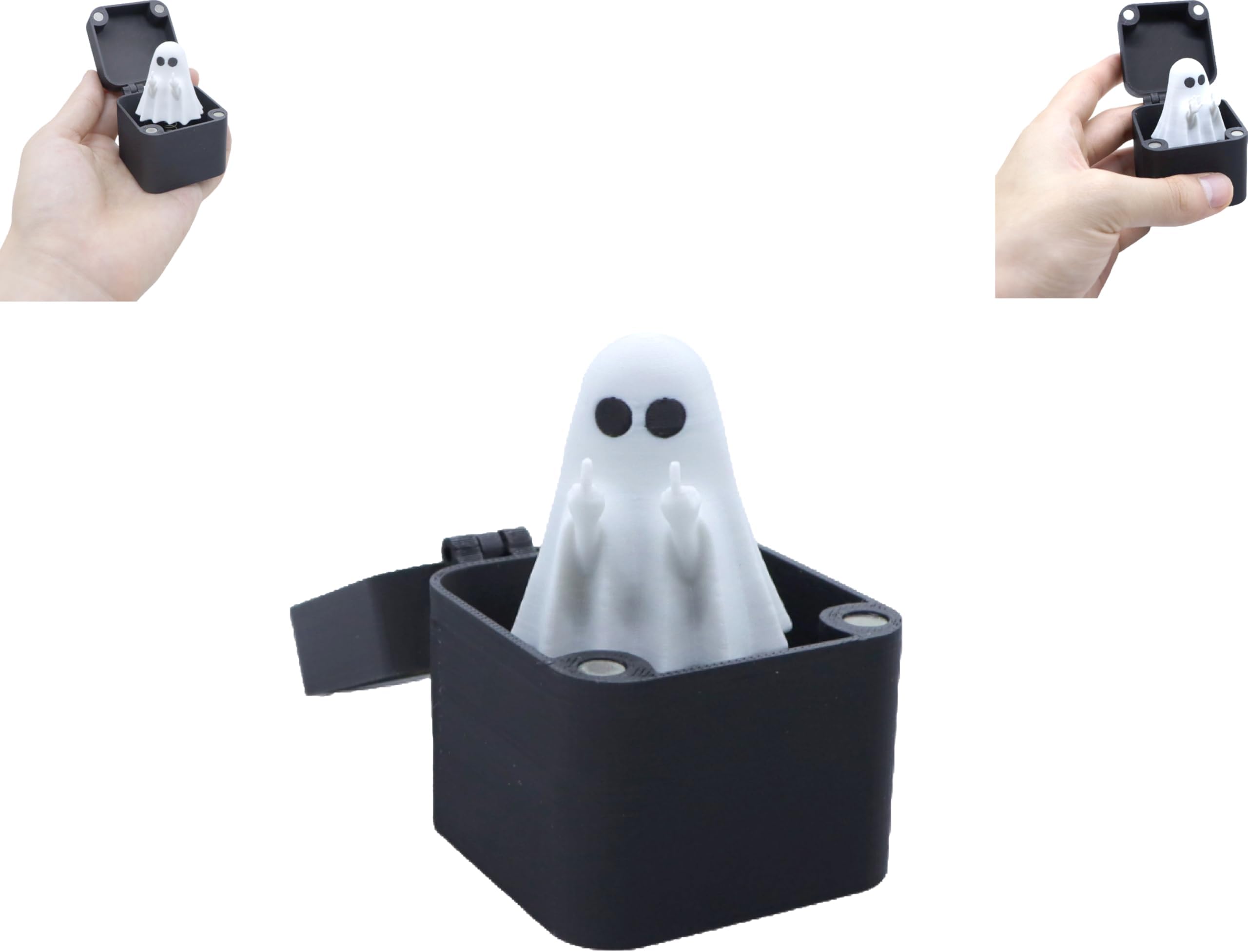 Halloween Gag Gifts, Funny Ghost in Box Prank，Ghost Trunks Prank, Christmas White Elephant Gift for Adults, Office Prank Gift Box,Halloween Fingers Ghost Figurine in Box (Finger)