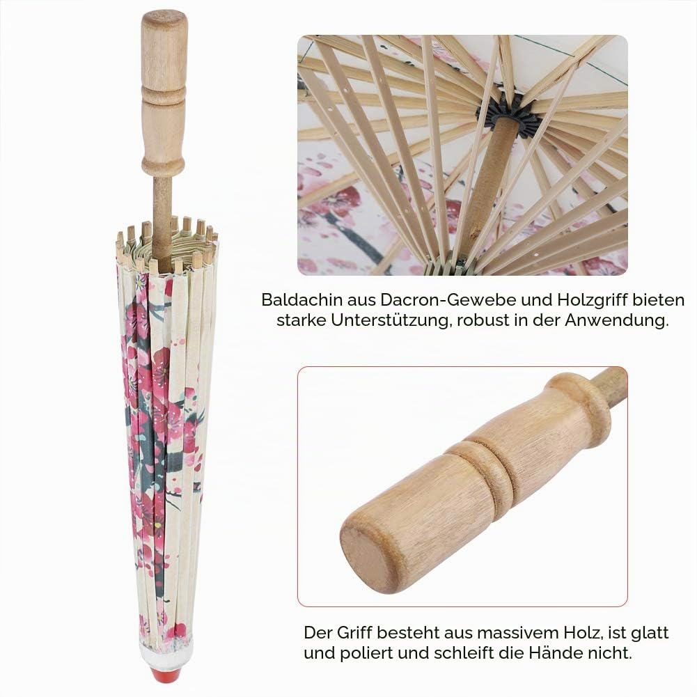 Tyenaza Japanische schirm, Handgemachter Regenschirm Ölpapier Japanische Deko, Kunst Japanischer Antiker Tanz Dekorativer Regenschirm Chinesischer Stil Ölpapier Opening Diameter 55cm