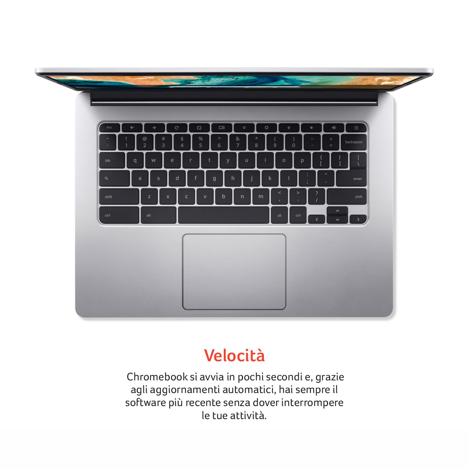 Acer Chromebook 314 CB314-2H-K227 Notebook, Pc Portatile con Processore MediaTek M8183, Ram 4 GB DDR4, eMMC 64 GB, Display 14" FHD LED LCD, Scheda Grafica Mali-G72 MP3, ChromeOS, Silver