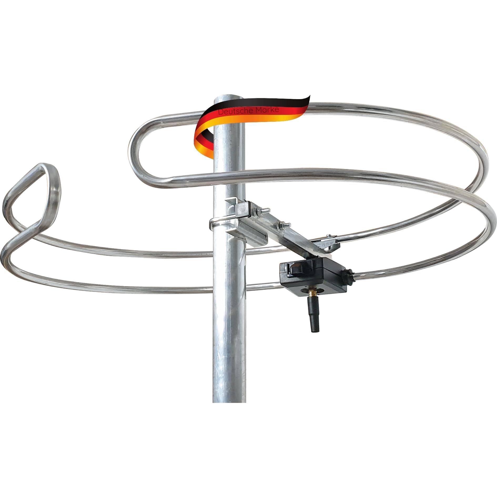 SCHWAIGER 20389 Antenna da esterno ad anello dipolo antenna di ricezione radio per esterni FM FM dipolo in alluminio 87,5-108 MHz argento 50cm