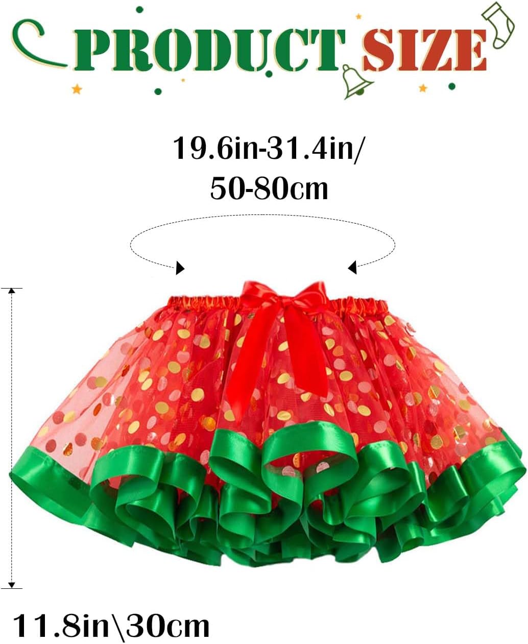 TWINKLEDE Christmas Costumes Tutu Skirt Red Xmas Tutus Polka Dot Tulle Skirts