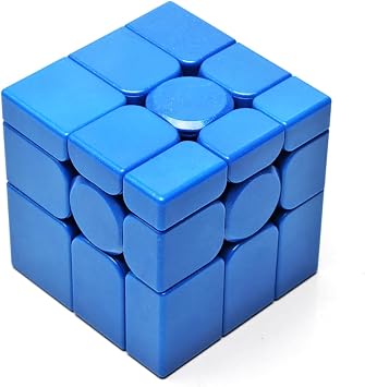 Mirror Speed Cube 3x3 Stickerless [V2 Upgrade] - 75g Ultra-Lightweight Frosted Mirror Cube, Smooth Fast Turning Puzzle Collectors Gift & Fidget Decor for Kids and Adults Blue