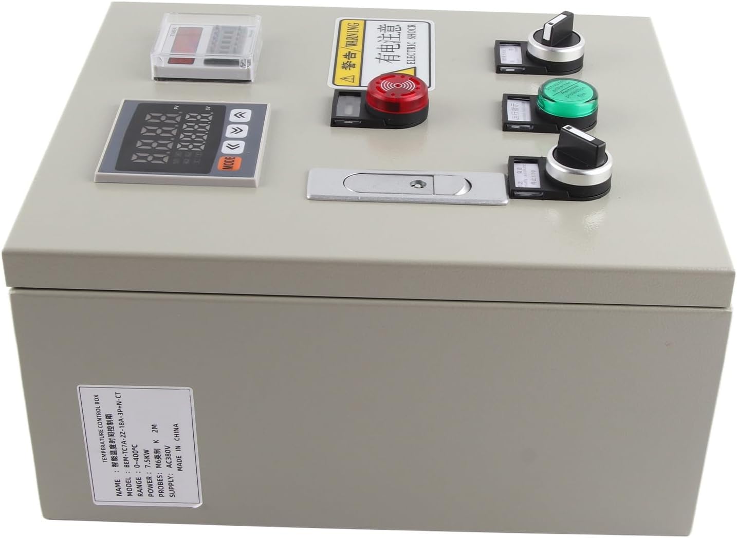 ZJchao Temperature Controller, 380VAC 7.5KW Temperature Control Box 0 to 400℃ Control Tat Box Tat Pid Controller with Thermocouple for Home Brewing Oven