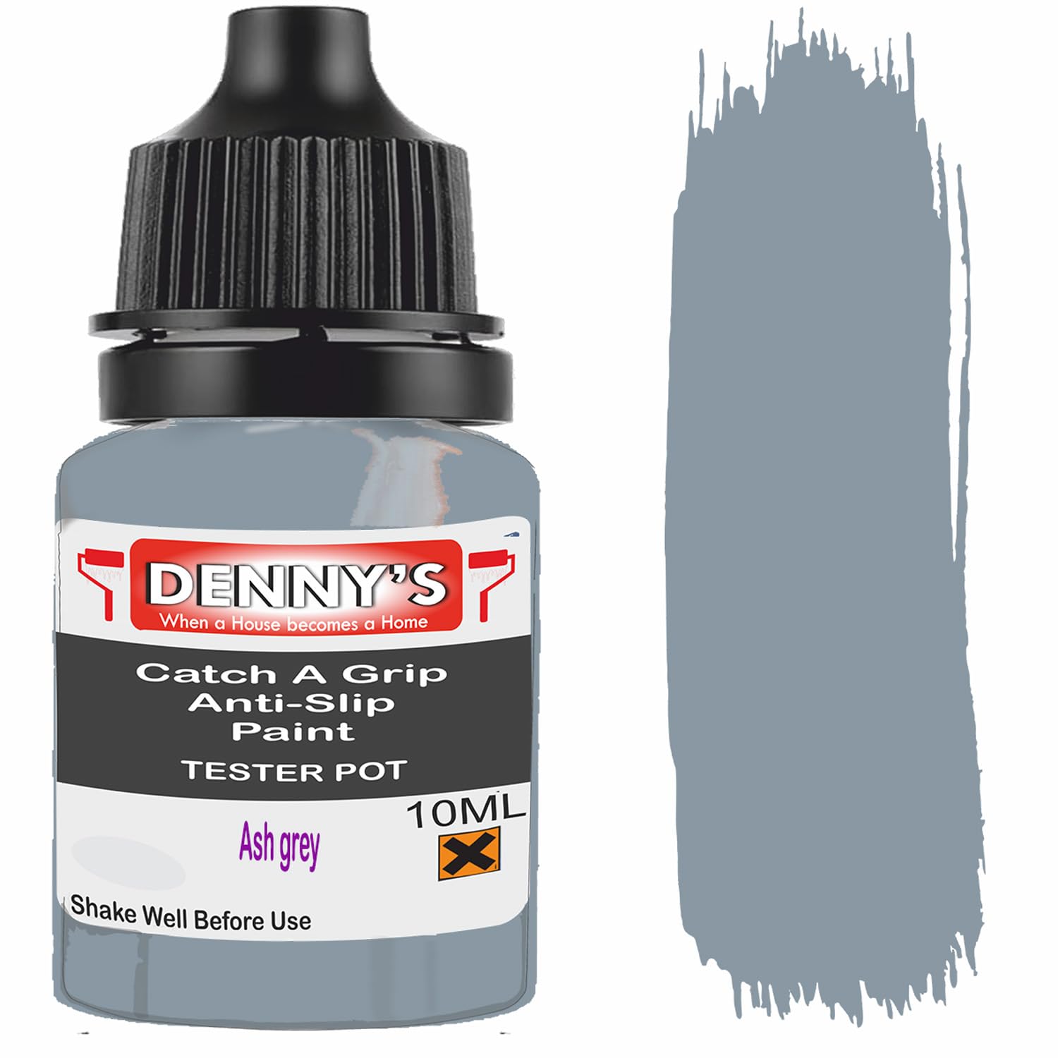 SCOOBYS PAINTS BACK IN THE MIX Catch A Grip Anti Slip Floor Paint – Non Slip Coating for Steps, Railings & Garages – 170 Colours, High Adhesion, Quick Dry, Multiple Sizes (Ash grey, 10ml Tester Pot)