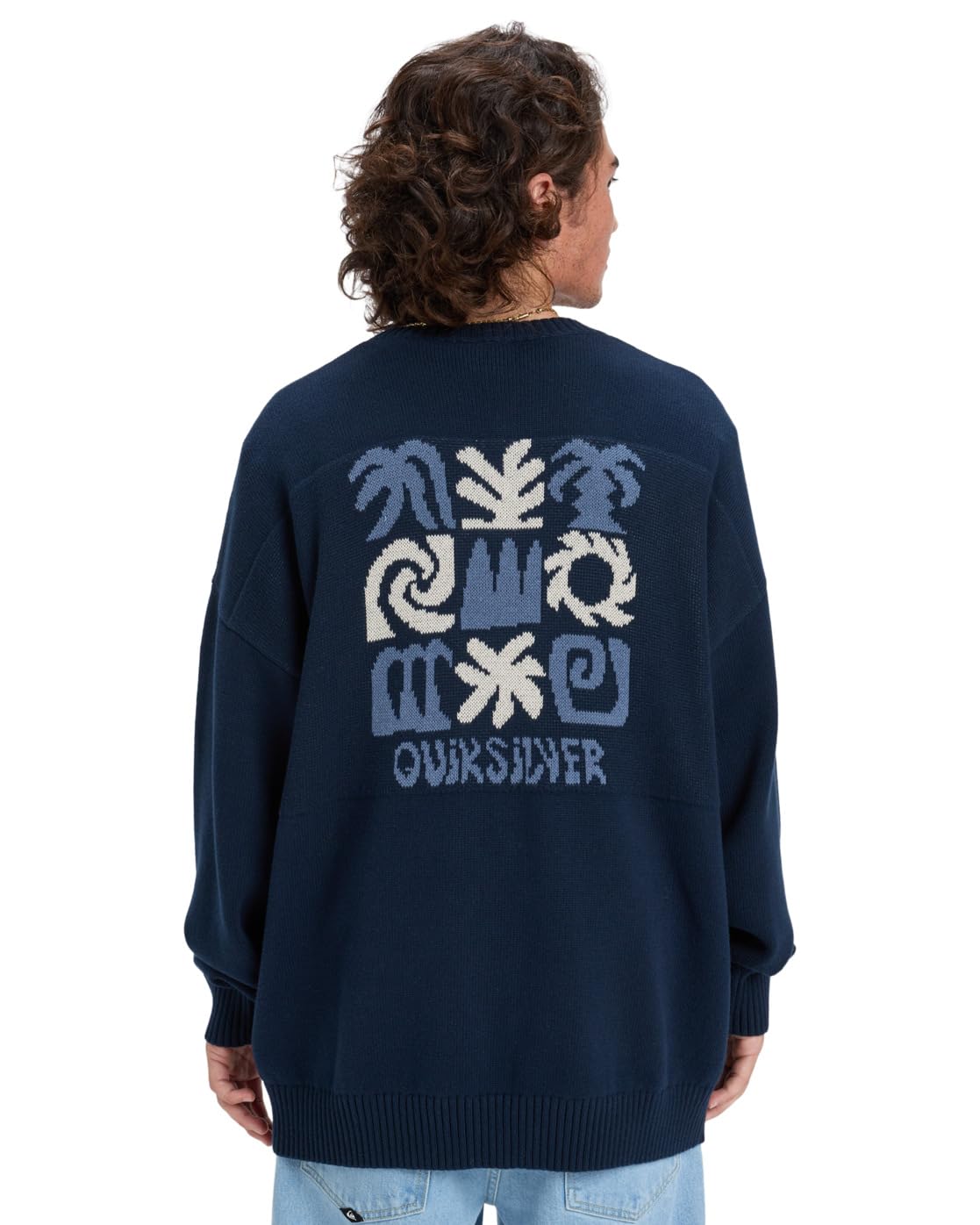 Quiksilver Devils Jacquard Logo - Sweat à col Rond - Homme - S - Bleu