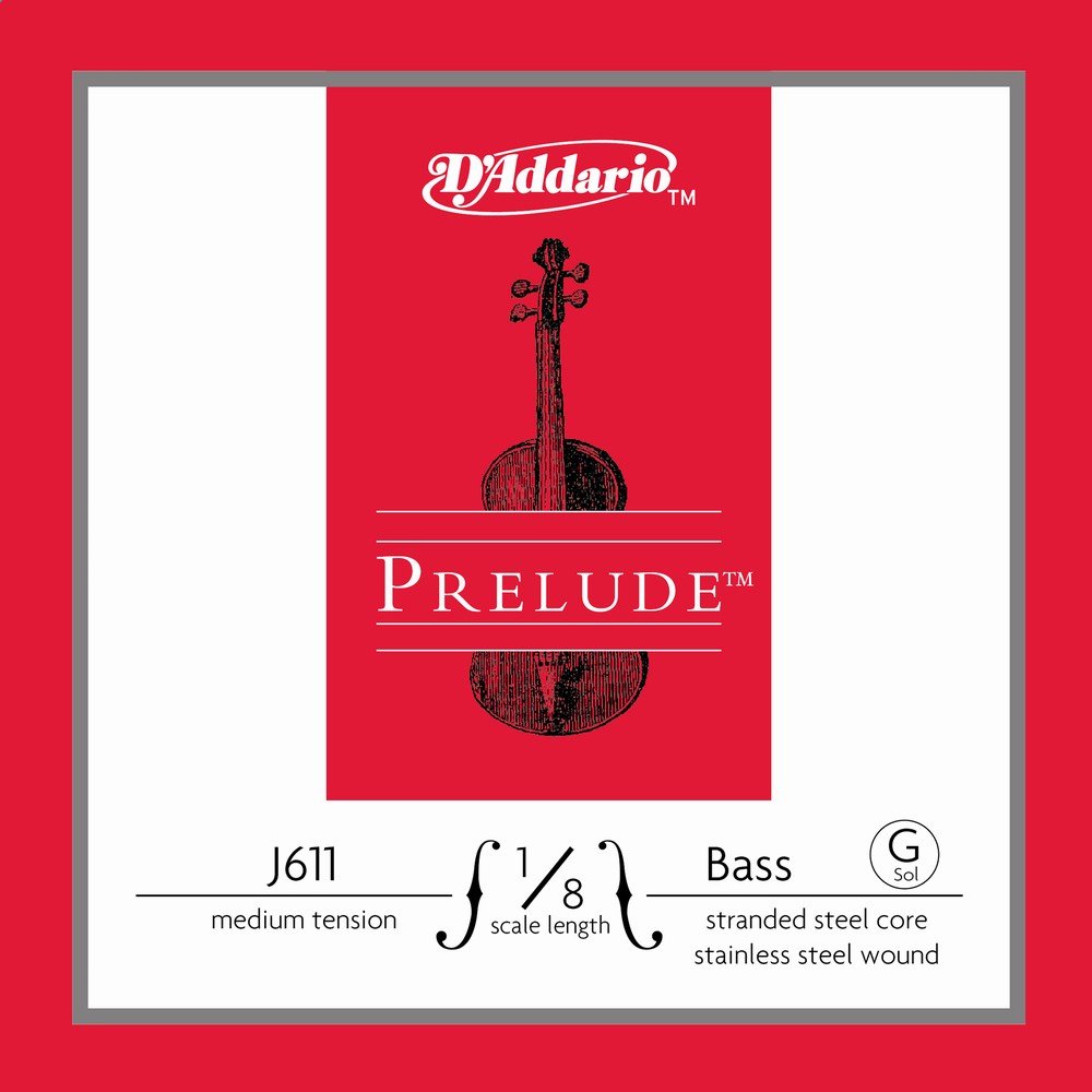 D'Addario Prelude Bass 10Blk G 1/8 M (J6111/8M-B10)