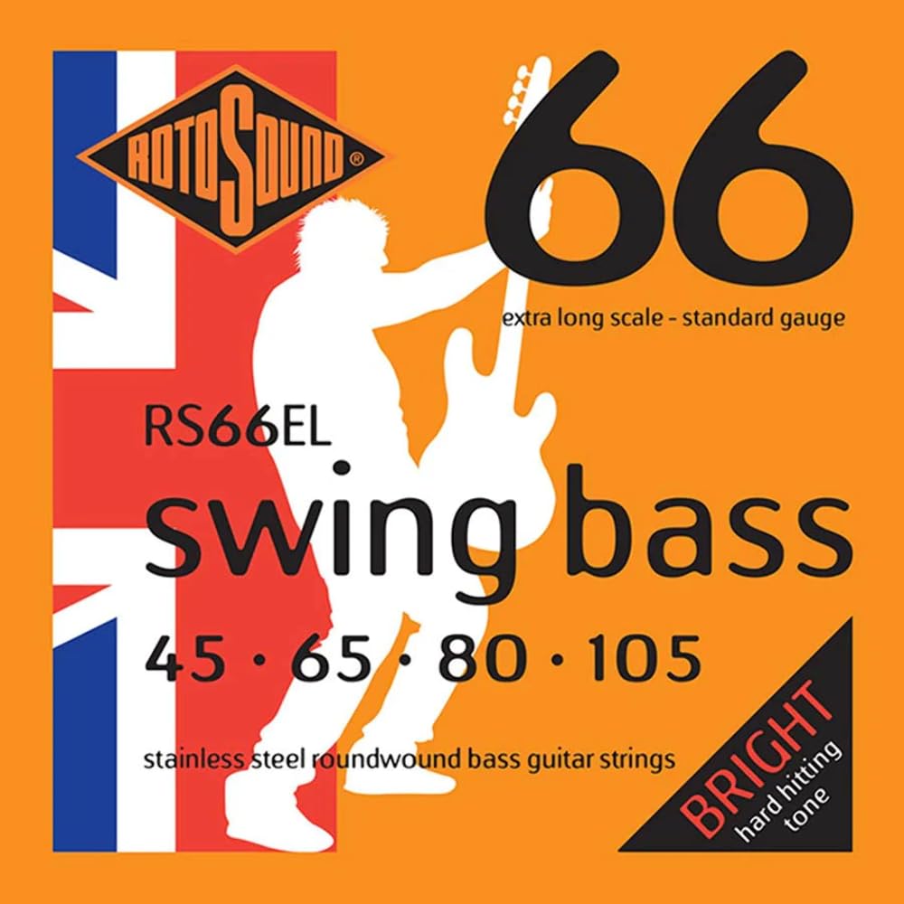 Rotosound Bass Strings, 45-105, Steel 4 string set - String Set for 4 String Bass Guitar
