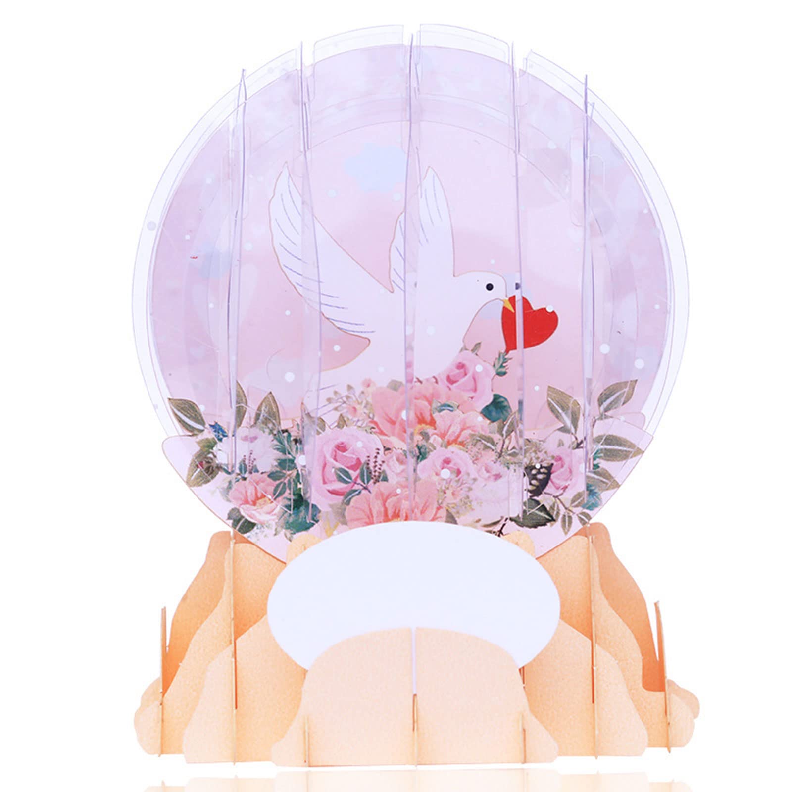 Kalttoy 3D Valentine ' s Day Crystal Ball Greeting Card Folding Blessing Cards Supplies for Children Girls Boys Birthday Valentine ' s Day Cards