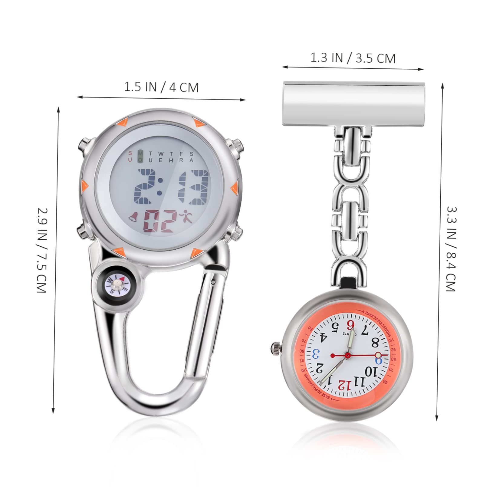Mikikit 2 Sets Elegante Uhr Digitaluhr Karabinerhaken Taschenuhr Für Damen Pflegebedarf Outdoor 2 Stück*2