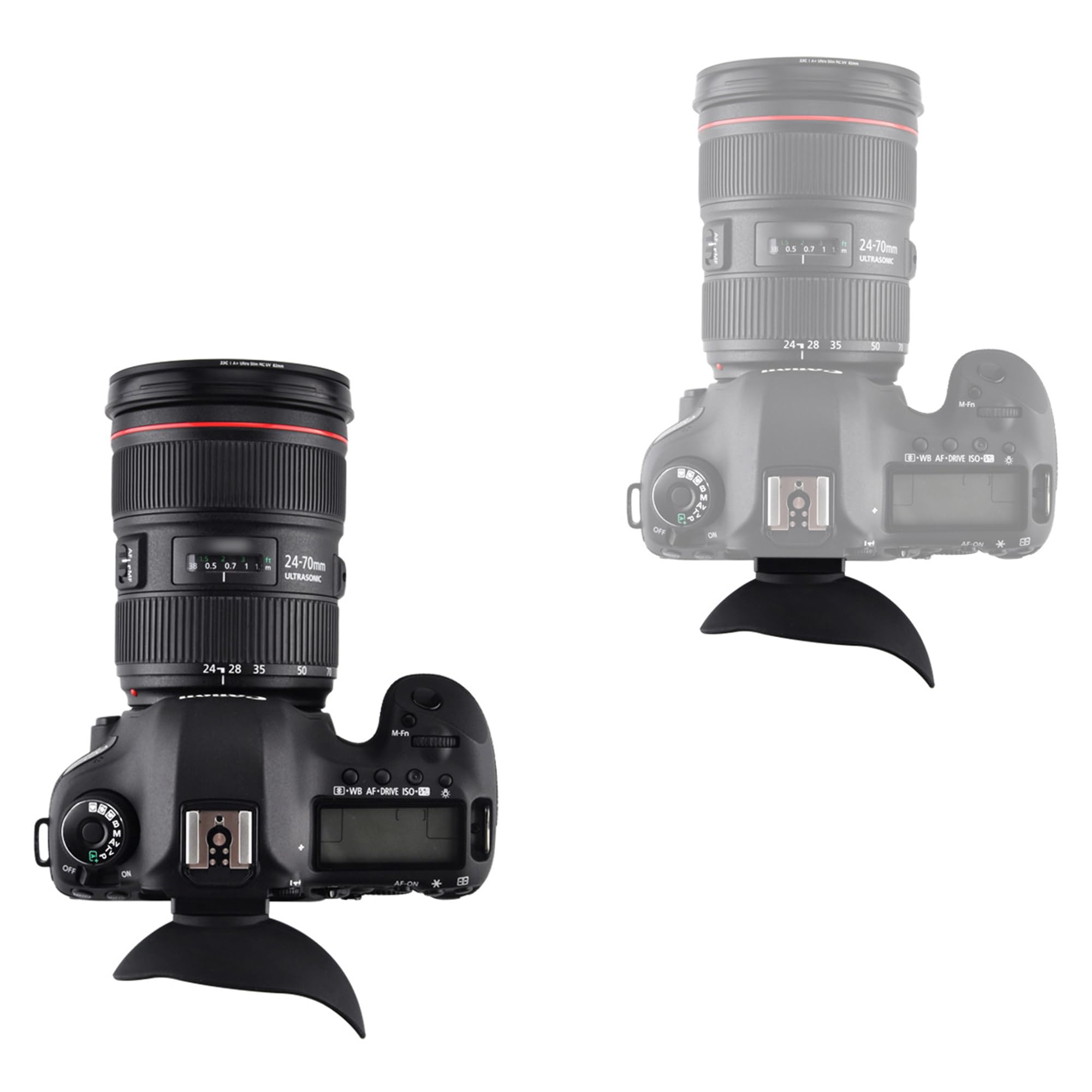 2 Oculari in Silicone Morbido e Grande Canon EOS 5Ds 5DsR 5DIII 5DIV 7DII | Oculare 360° Ruotabile, Anti-graffio, Scherma la luce diffusa, Ergonomia ovale per portatori di occhiali, per Canon EG Mirino
