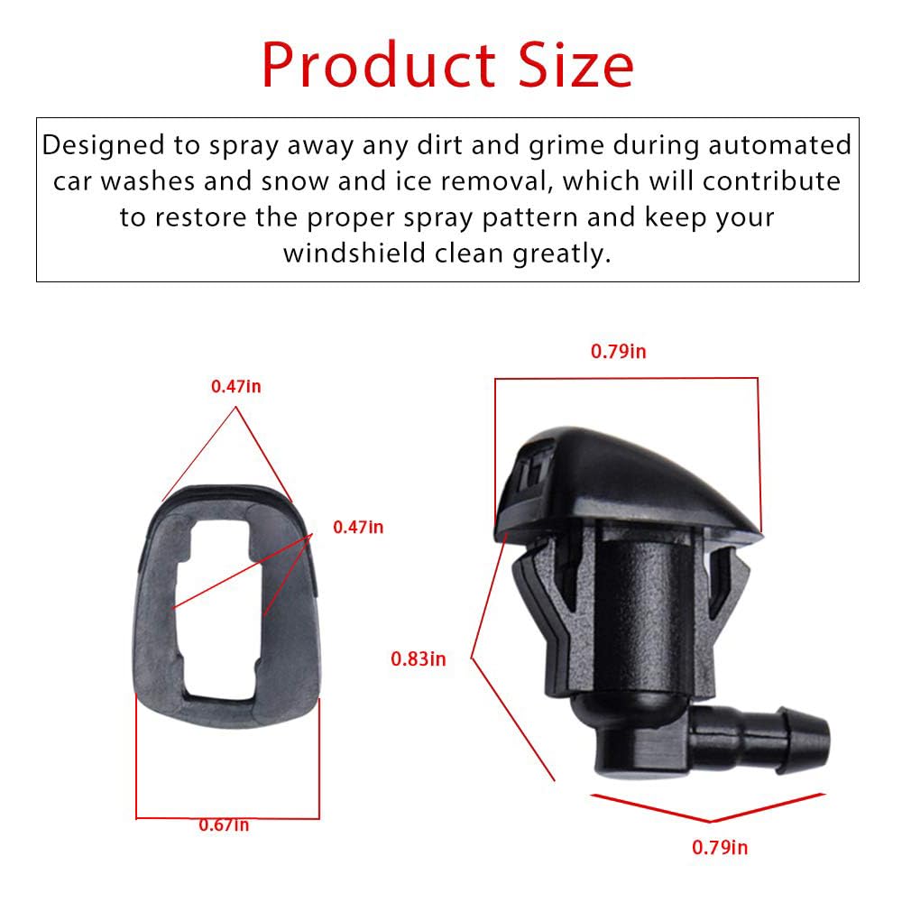 Unifizz Kit de boquillas de limpiaparabrisas de repuesto para limpiaparabrisas y manguera de líquido con conector para Jeep Grand Cherokee 2005-2016 para Chevy Malibu 2005-2013 para Pontiac G6