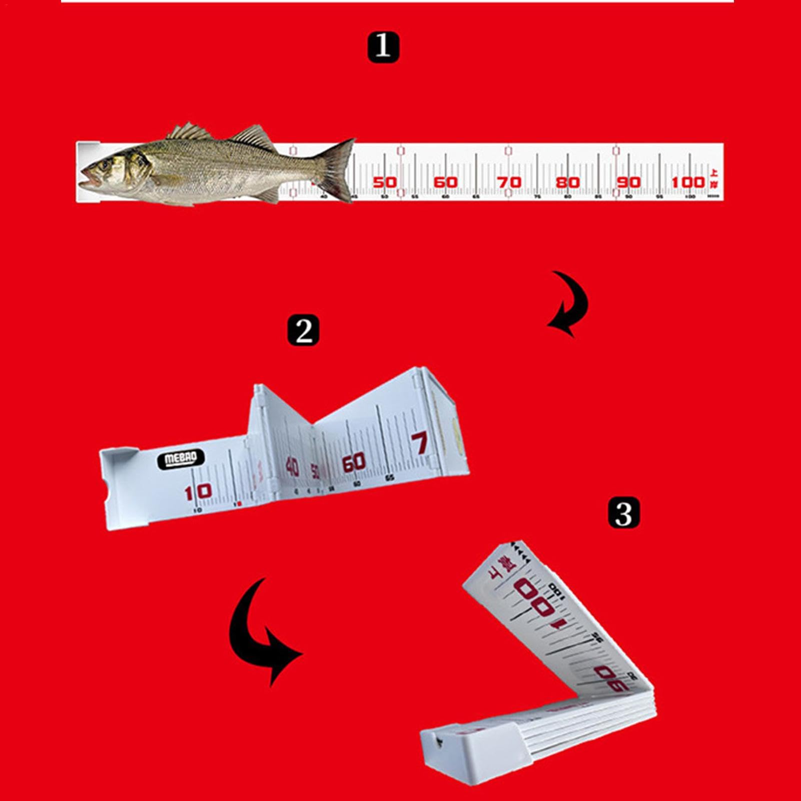 Fish Scale Foldable Fish Measuring Board - 80cm Portable Fishing Ruler ...