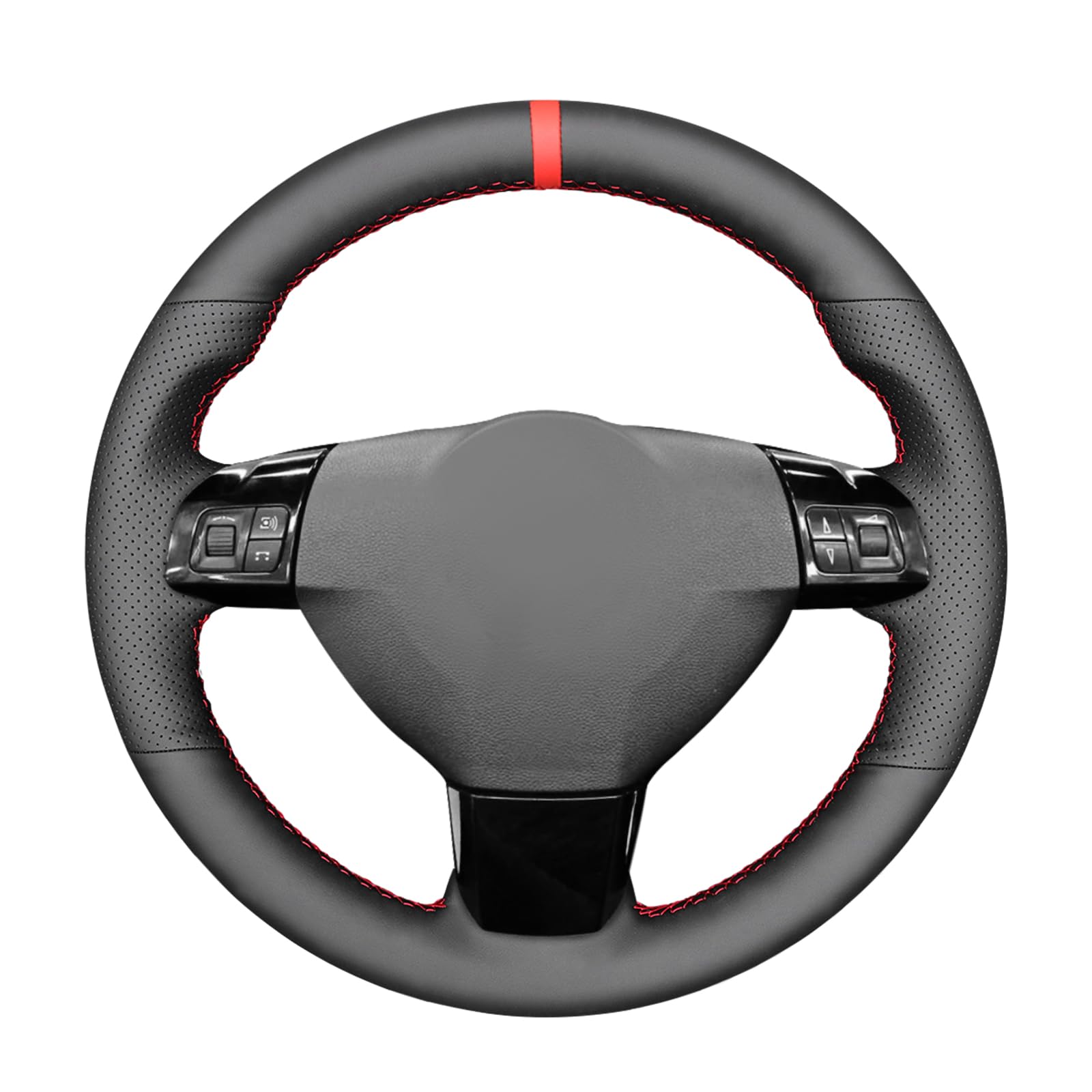 MEWANT Cousu à la Main Housse de Volant pour Opel Astra (H) / Signum/Vectra (C) Couvre Volant en Cuir Microfibre