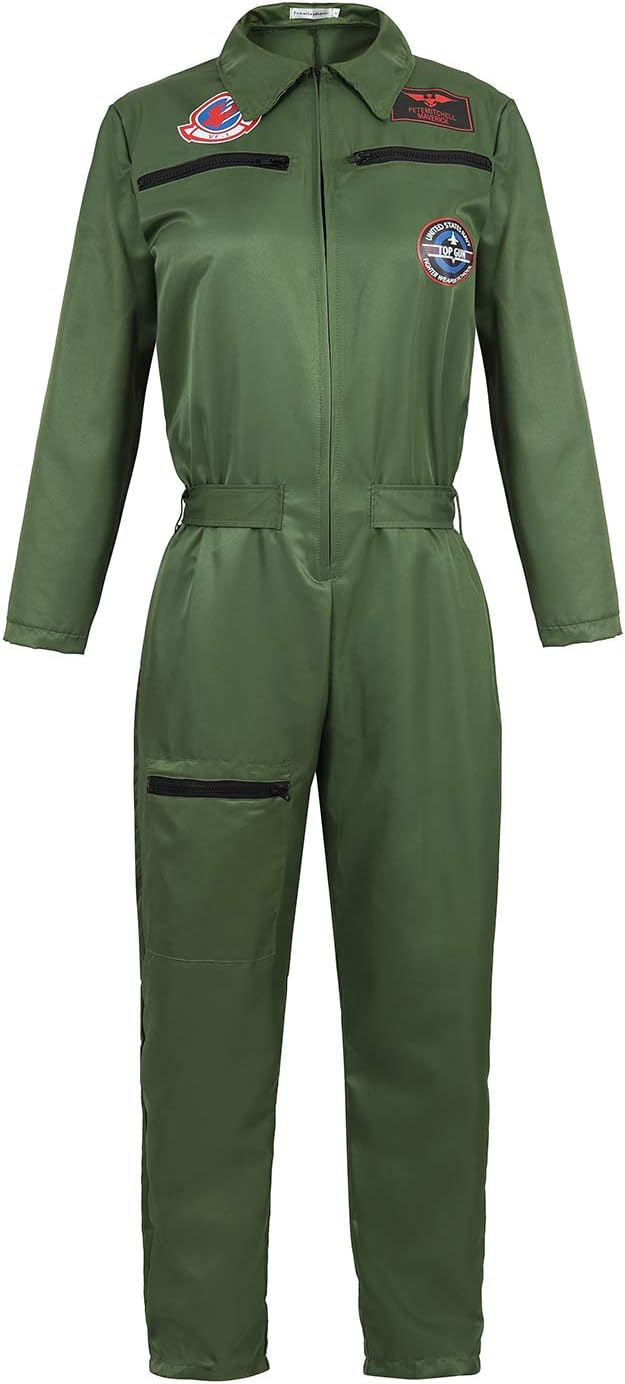 - Pilot Costume for Women Military Flight Suit Army Coveralls Jumpsuit
