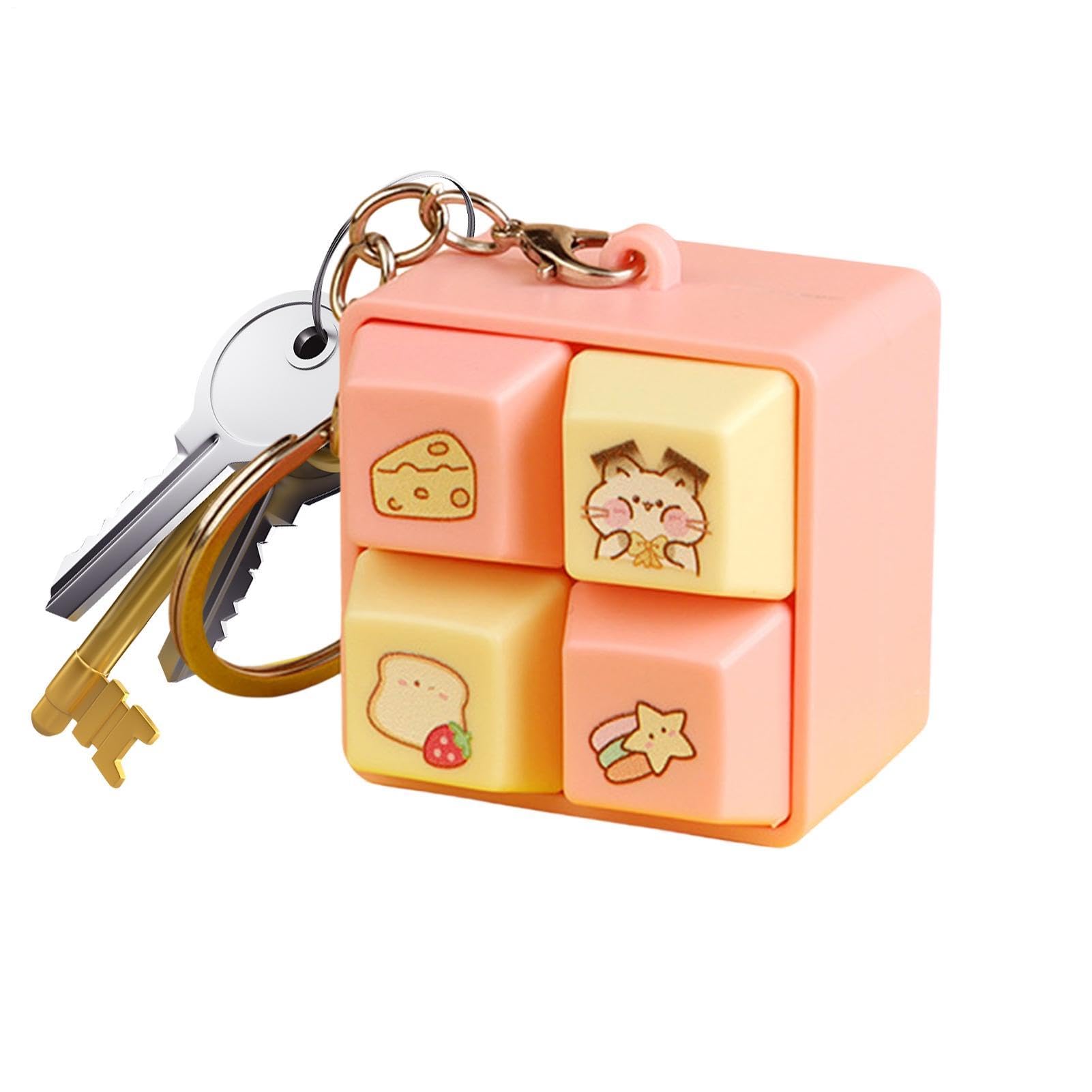 Four Square Clicker Fidget - Keyboard Key Chain | Capybara Bag Charm with Fun Feature, Stress Gadget with Cute Design, Keyboard Key Chain, Fidget Toy for Kids Stress Relief