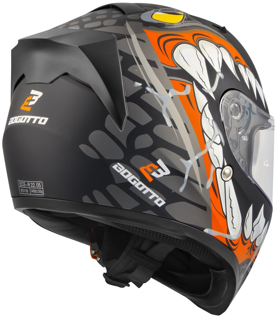 Bogotto V128 BG-X Casco Integrale Moto - Visiera AntiGraffio E Pinlock, Prese Aria Regolabili