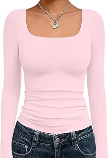 Camisas ombligueras para mujer, manga larga, cuello cuadrado, básicas, para salir, de invierno, Y2K