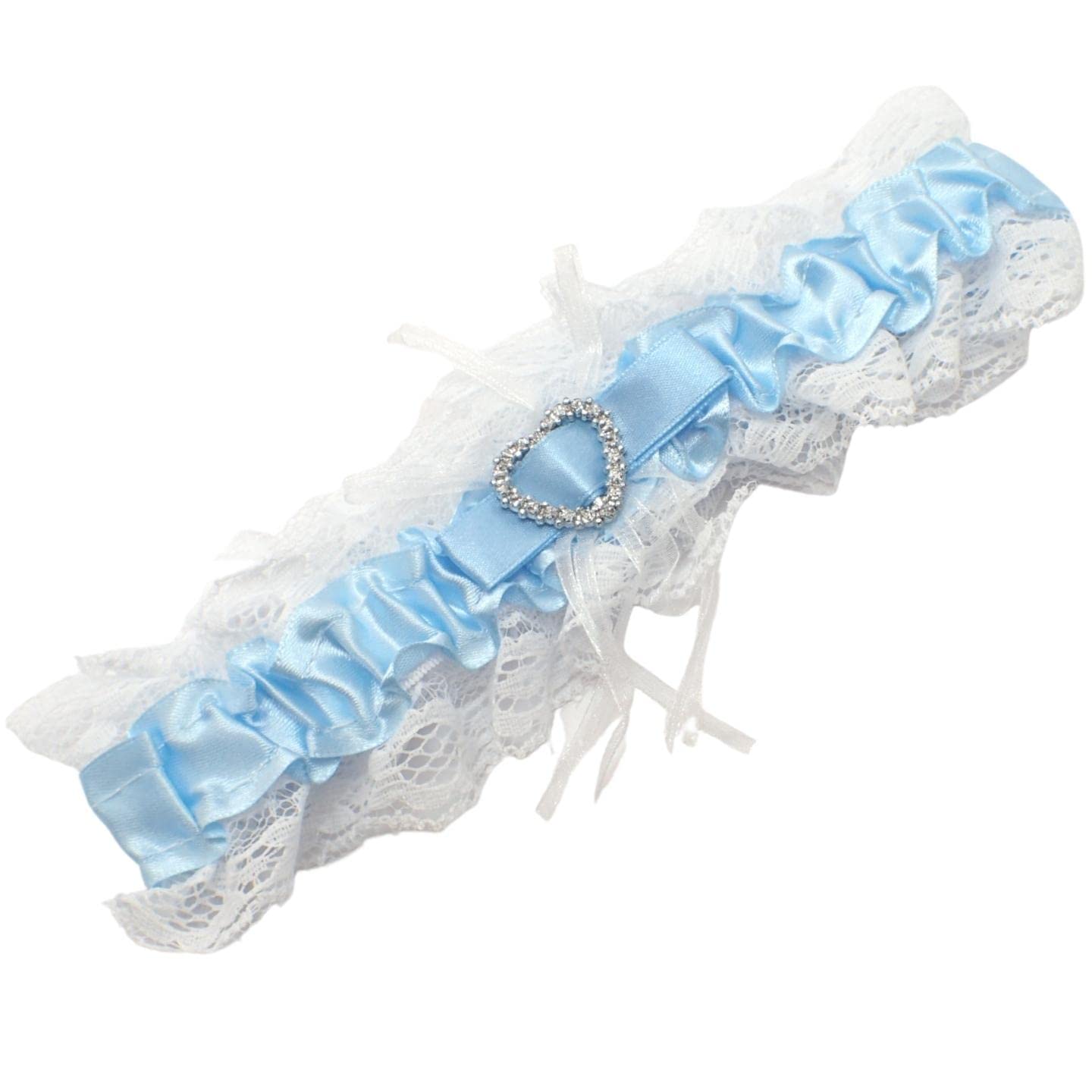 Topkids Accessories Women's Blue W/ Heart Wedding Garter Blue Garters Bride Wedding Garter Bridal Wedding Accessories Bridal Garter Hen Party Hen Night Lace Garter Blue Garters For Brides (/Heart)
