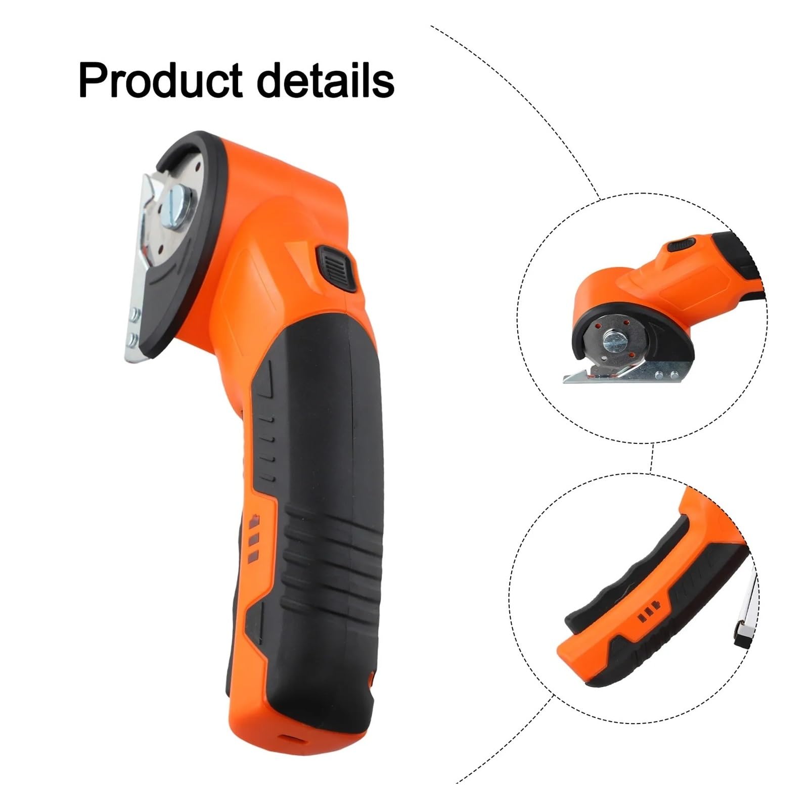 Elektrische Lithium-Schere, Schnelles Schneiden Von Stoff Und Leder, Schneidemaschine For, Teppich, Schere, Kartonschneider MüHelos Und Leistungsstark(Orange)