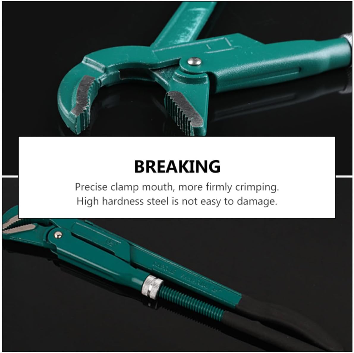 Universal Carbon Steel Pipe Pliers with Sure Gripping and Reduced Handle Wobble, Multi-functional Water Pipe Clamp Pliers for Plumbing and Faucet Repair