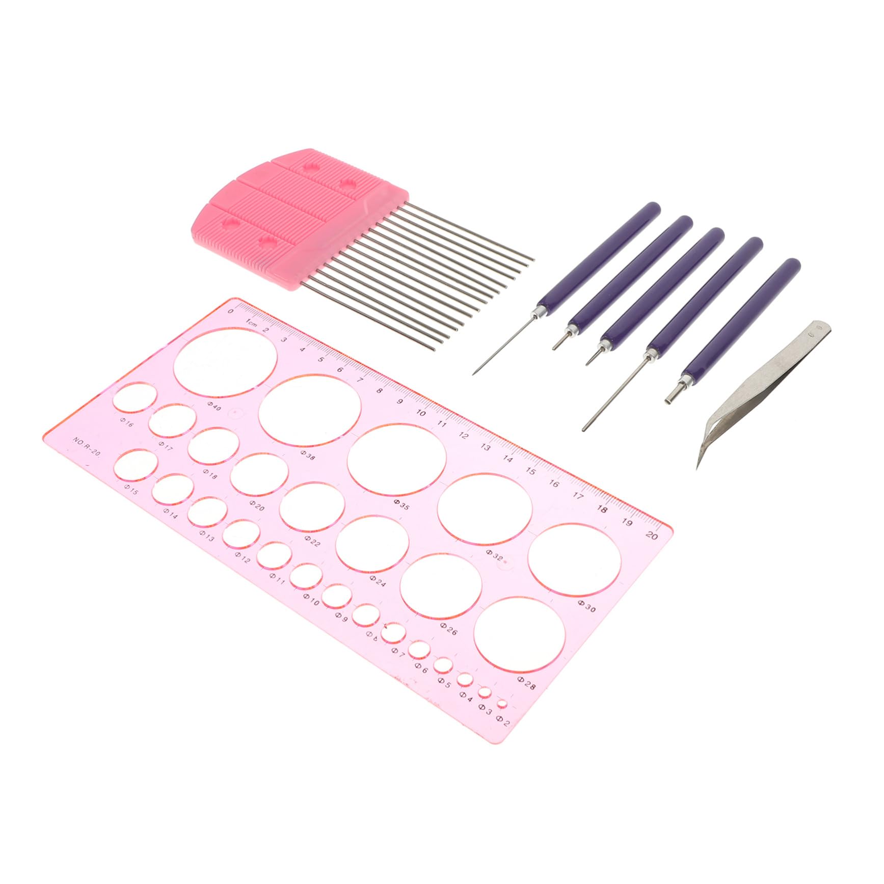 Kit de quilling de 8 piezas con pinzas y agujas de acero inoxidable para manualidades en casa