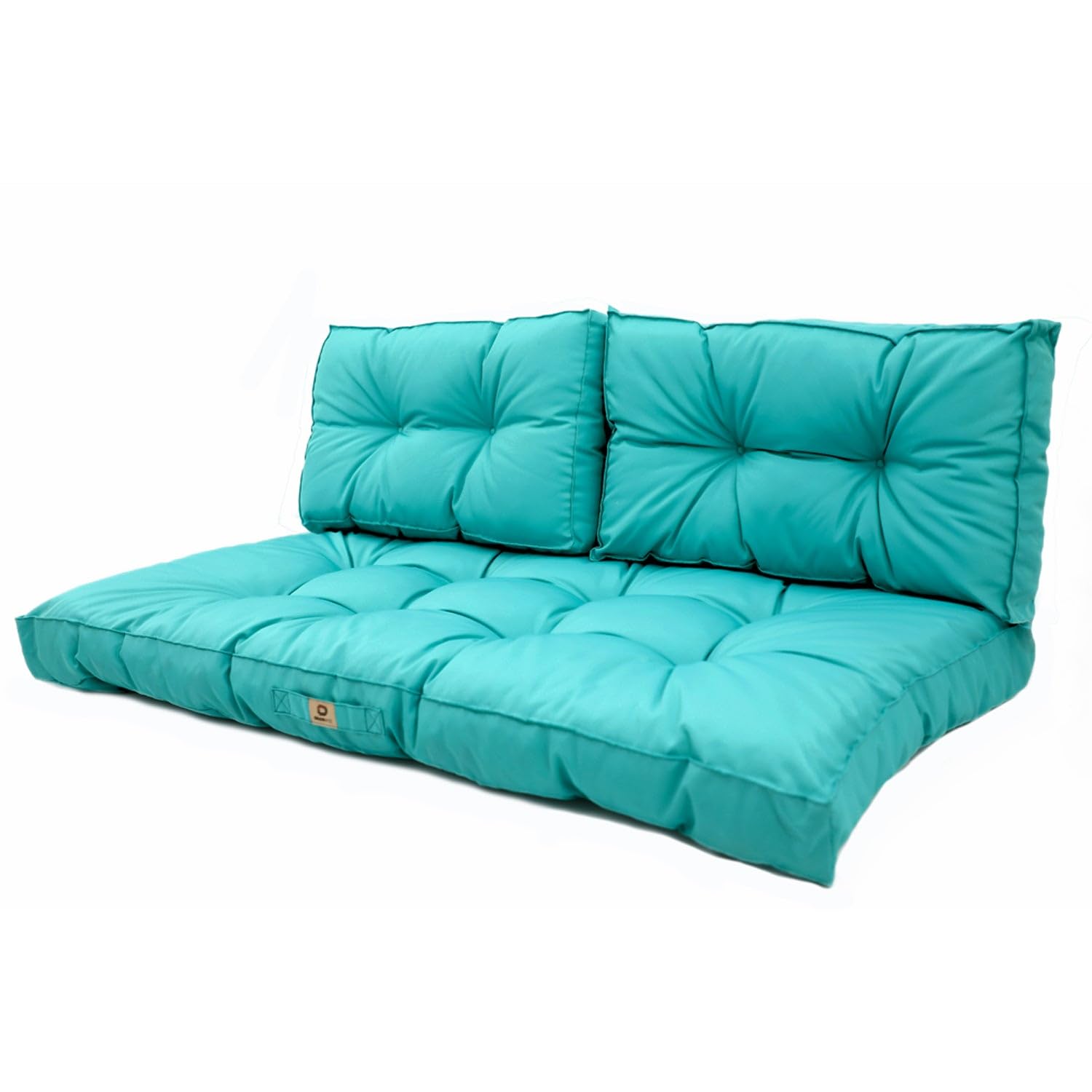 Cuscini per Salotto da Giardino 100x50 cm Impermeabile Trapuntato Blu Caraibico