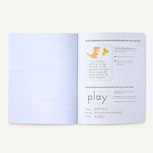Miniatura 4 de Tienda Basics Cuaderno de composición, composición primaria, líneas rayadas extra anchas de 12", 100 hojas, 9.75" x 7.5", paquete de 15, varios