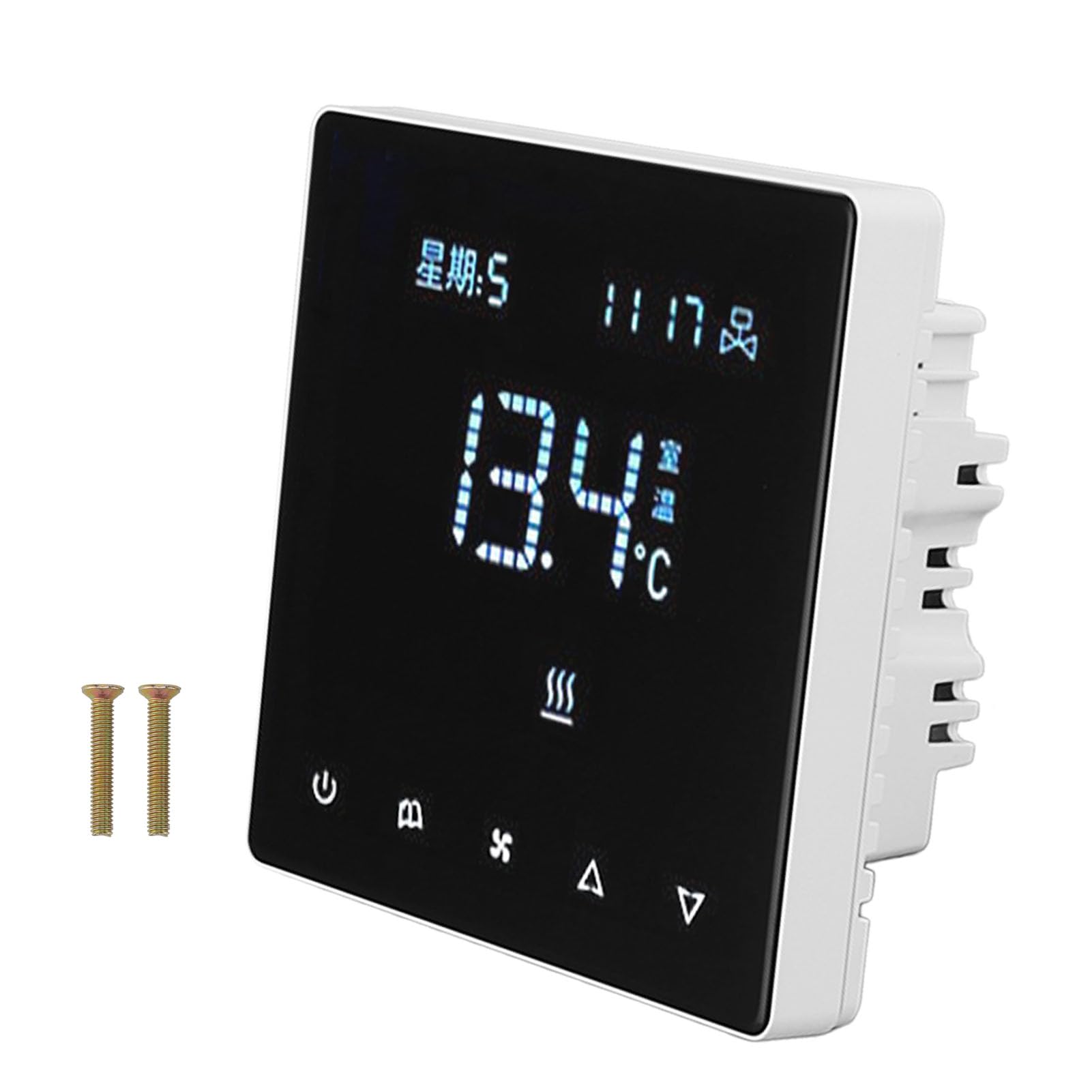 Fdit Termostato WiFi Inteligente, Programable 5-1 para Aire Acondicionado y Suelo Radiante, con Control Remoto por App, 5-45C, 1.5W, AC 220V, No Requiere Cable C