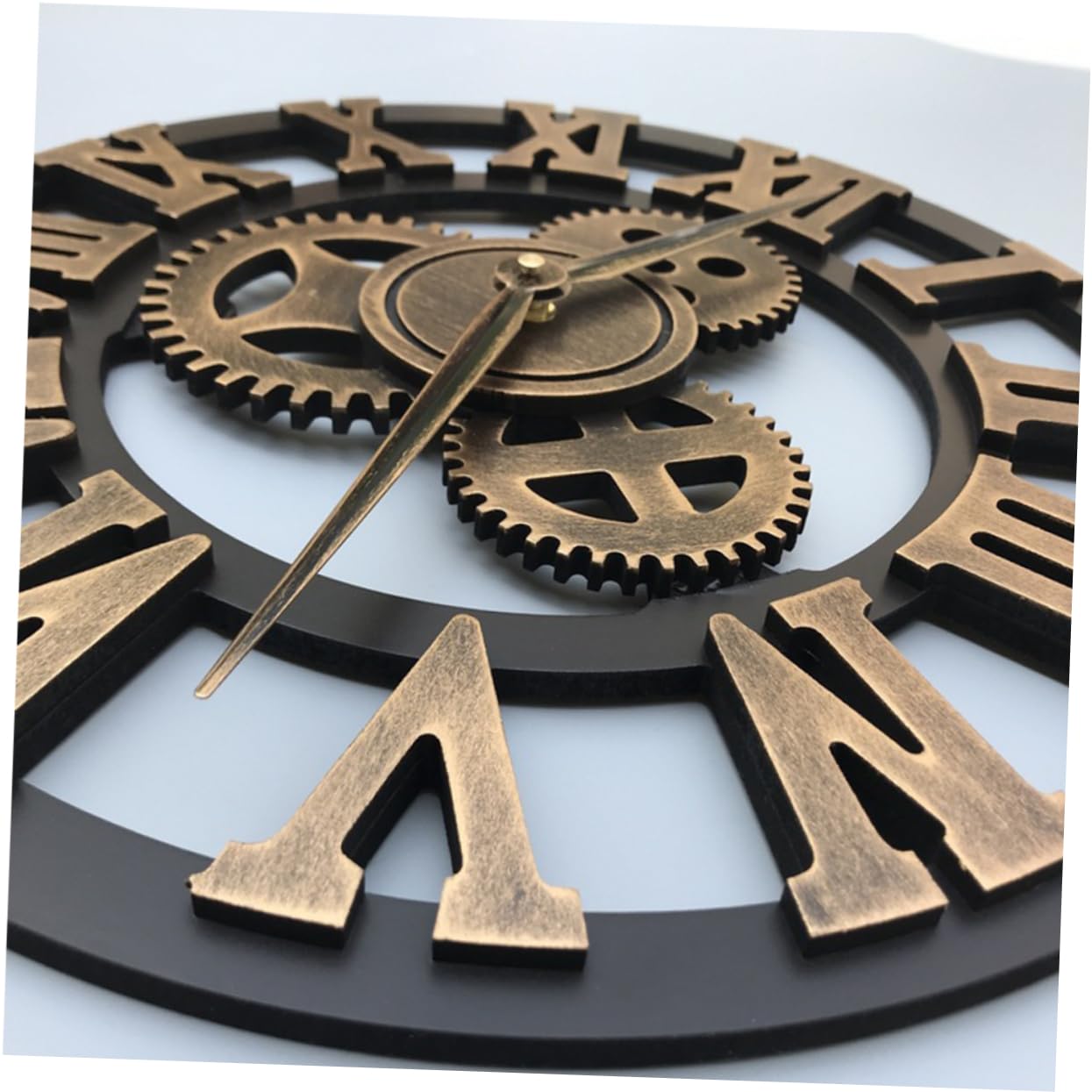PRETYZOOM Reloj De Pared Industrial Diseño De Engranajes Retro y Decorativo Sin Dorado