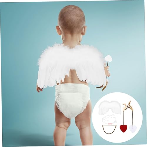 Miniatura 3 de ifundom 1 Set Cupid Wings Angel Wings and Headband Cupid Costume Women Angel Costumes for Girls Angel Wing Headband for Baby Disfraz De Para Boy LED