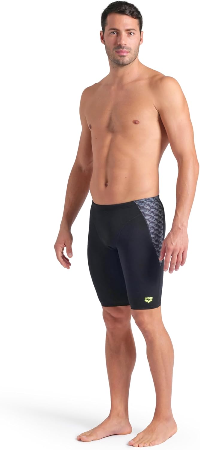 Arena Mens Arena Performance Men's Monogram Swim Jammer Knee-Length Swimsuit Training Bathing Suit - Image 6