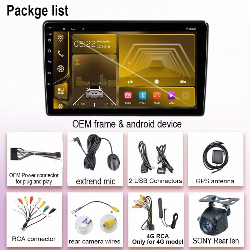 Car Stereo Carplay Radio de Coche para Toyota Etios 2011-2021 Soporta Bluetooth, Control Volante, USB, WiFi, 4G, Mirror-Link, GPS Navegador/Radio FM, 4 Nuclear 2G+32G