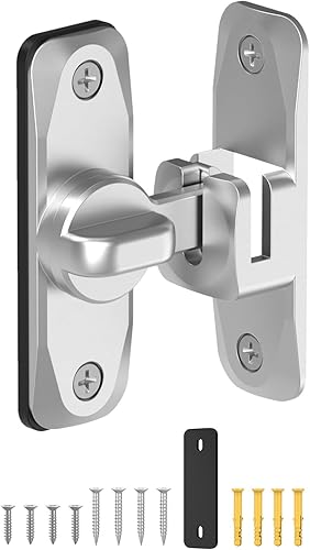 Miniatura 8 de Cerradura de puerta de granero, cerraduras de puerta abatible de 90180 grados, pestillo de puerta deslizante para proteger la privacidad para